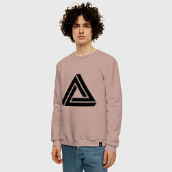 Свитшот хлопковый мужской Triangle Visual Illusion цвета пыльно-розовый — фото 2