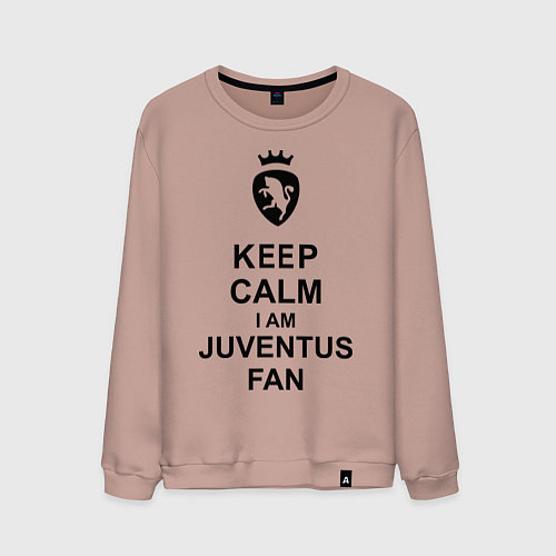 Мужской свитшот Keep Calm & Juventus fan / Пыльно-розовый – фото 1