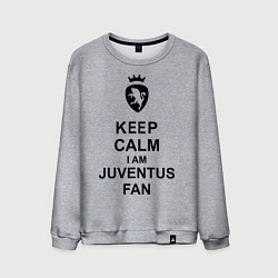 Свитшот хлопковый мужской Keep Calm & Juventus fan цвета меланж — фото 1