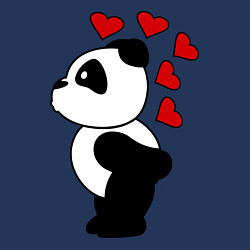 Свитшот хлопковый мужской Поцелуй панды: для него, цвет: тёмно-синий — фото 2