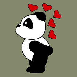 Свитшот хлопковый мужской Поцелуй панды: для него, цвет: авокадо — фото 2