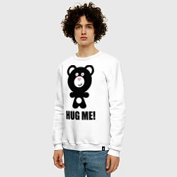 Свитшот хлопковый мужской Hug me, цвет: белый — фото 2