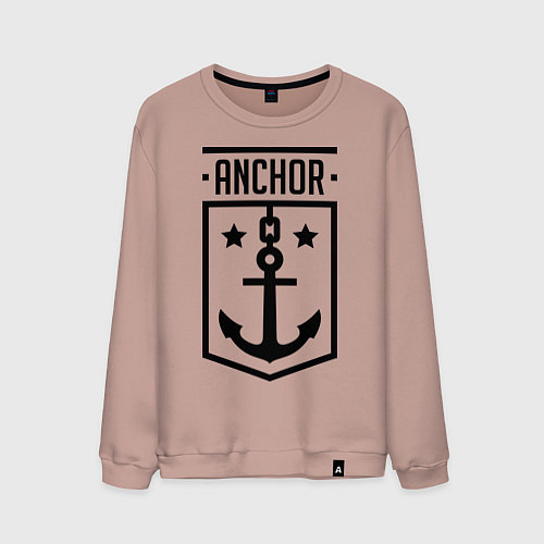 Мужской свитшот Anchor Shield / Пыльно-розовый – фото 1
