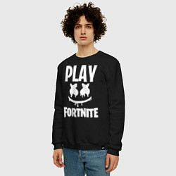 Свитшот хлопковый мужской Marshmello: Play Fortnite, цвет: черный — фото 2