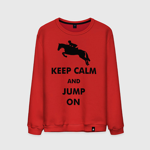 Мужской свитшот Keep Calm & Jump On / Красный – фото 1