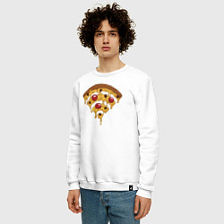 Свитшот хлопковый мужской Wi-Fi Pizza, цвет: белый — фото 2