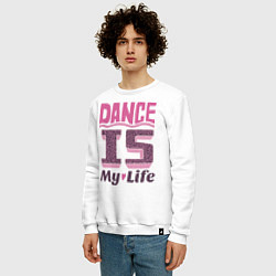 Свитшот хлопковый мужской Dance is my life, цвет: белый — фото 2