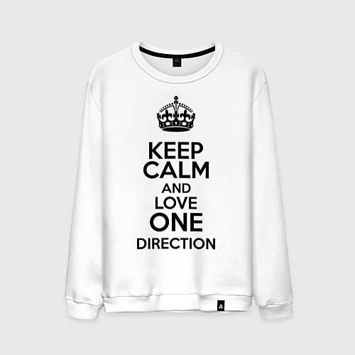 Мужской свитшот Keep Calm & Love One Direction / Белый – фото 1