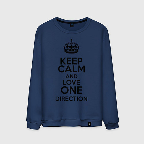 Мужской свитшот Keep Calm & Love One Direction / Тёмно-синий – фото 1