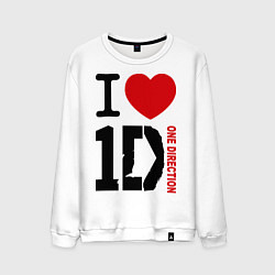 Свитшот хлопковый мужской I love 1D, цвет: белый