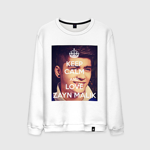 Мужской свитшот Keep Calm & Love Zayn Malik / Белый – фото 1