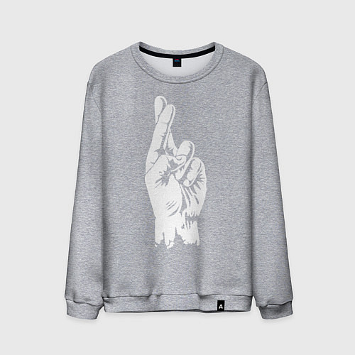 Мужской свитшот Cross fingers / Меланж – фото 1