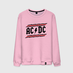 Свитшот хлопковый мужской AC/DC Voltage, цвет: светло-розовый