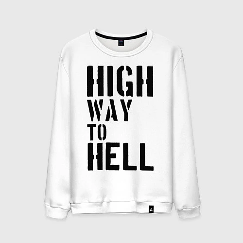 Мужской свитшот High way to hell / Белый – фото 1