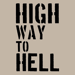 Свитшот хлопковый мужской High way to hell, цвет: миндальный — фото 2