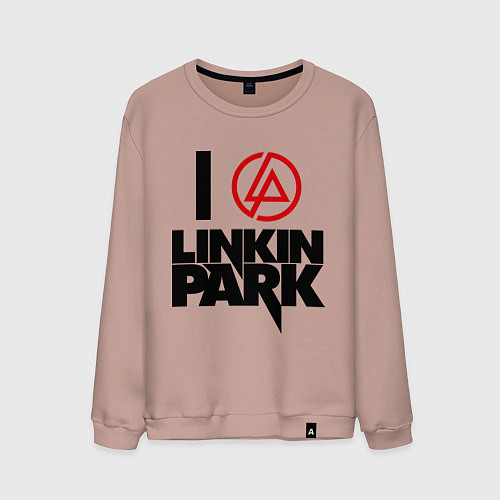 Мужской свитшот I love Linkin Park / Пыльно-розовый – фото 1