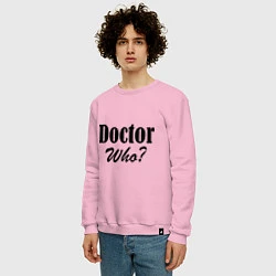 Свитшот хлопковый мужской Doctor Who?, цвет: светло-розовый — фото 2