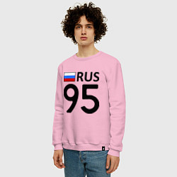 Свитшот хлопковый мужской RUS 95, цвет: светло-розовый — фото 2