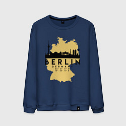 Свитшот хлопковый мужской Берлин - Германия, цвет: тёмно-синий