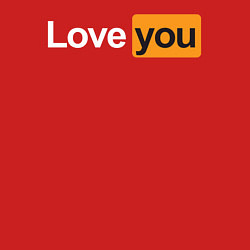 Свитшот хлопковый мужской PornHub: Love You, цвет: красный — фото 2