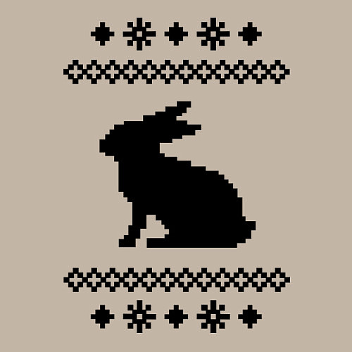 Мужской свитшот Узор с зайцем / Миндальный – фото 3