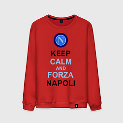 Свитшот хлопковый мужской Keep Calm & Forza Napoli, цвет: красный