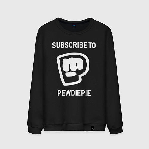 Мужской свитшот Subscribe to PewDiePie / Черный – фото 1