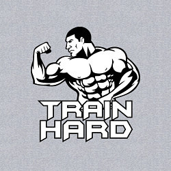 Свитшот хлопковый мужской Train hard, цвет: меланж — фото 2