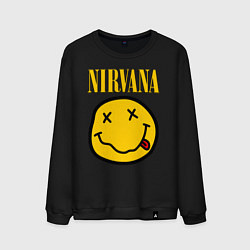 Свитшот хлопковый мужской NIRVANA, цвет: черный