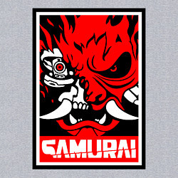 Свитшот хлопковый мужской Cyberpunk 2077: Samurai Poster, цвет: меланж — фото 2