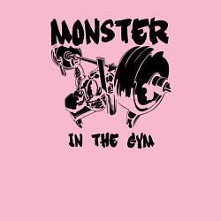 Свитшот хлопковый мужской Monster in the gym, цвет: светло-розовый — фото 2