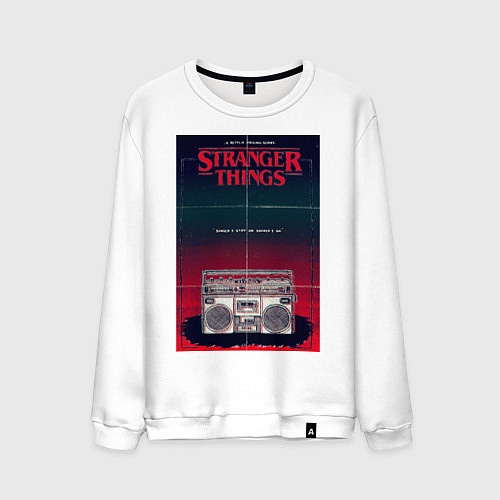 Мужской свитшот Название и магнитофон / Белый – фото 1