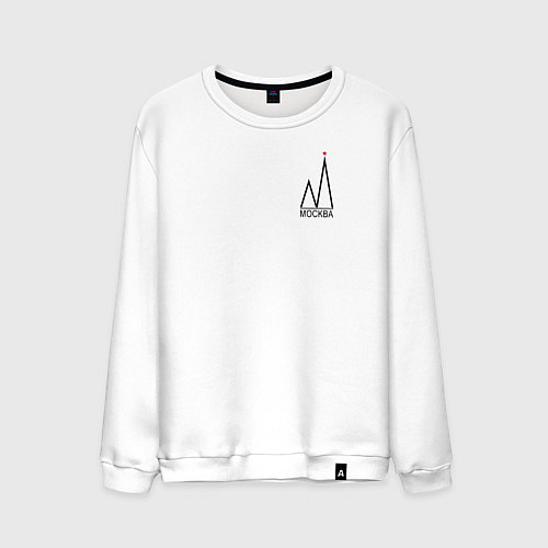Мужской свитшот Москва-чёрный логотип / Белый – фото 1