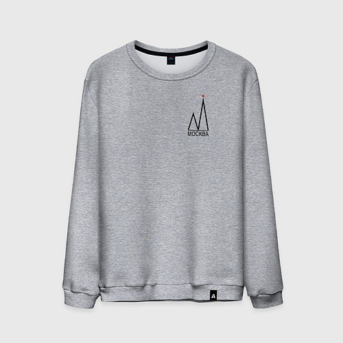 Мужской свитшот Москва-чёрный логотип / Меланж – фото 1
