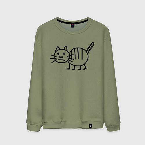 Мужской свитшот Рисунок кота / Авокадо – фото 1