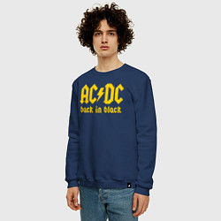 Свитшот хлопковый мужской ACDC BACK IN BLACK, цвет: тёмно-синий — фото 2