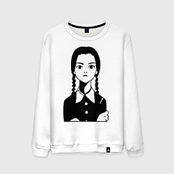 Свитшот хлопковый мужской Wednesday Addams, цвет: белый