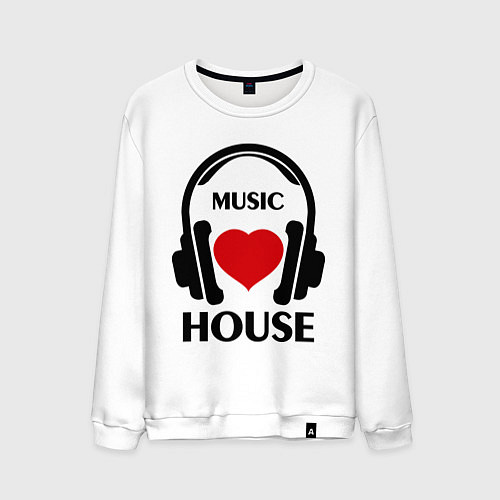 Мужской свитшот House Music is Love / Белый – фото 1