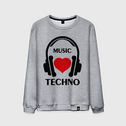 Мужской свитшот Techno Music is Love