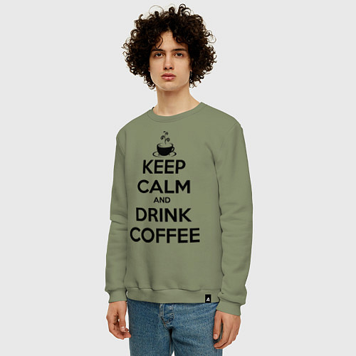 Мужской свитшот Keep Calm & Drink Coffee / Авокадо – фото 3