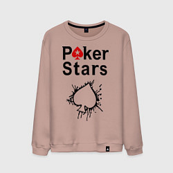 Свитшот хлопковый мужской Poker Stars, цвет: пыльно-розовый