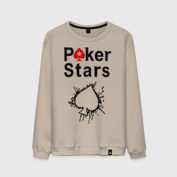 Свитшот хлопковый мужской Poker Stars, цвет: миндальный