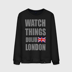 Свитшот хлопковый мужской Watch Things Duliu London, цвет: черный