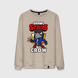 Свитшот хлопковый мужской BRAWL STARS CROW, цвет: миндальный