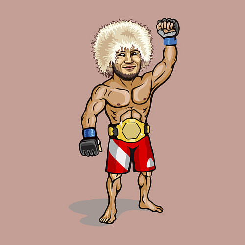 Мужской свитшот Хабиб Нурмагомедов / Пыльно-розовый – фото 3