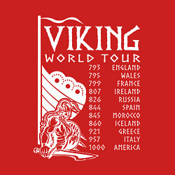 Свитшот хлопковый мужской Viking world tour, цвет: красный — фото 2