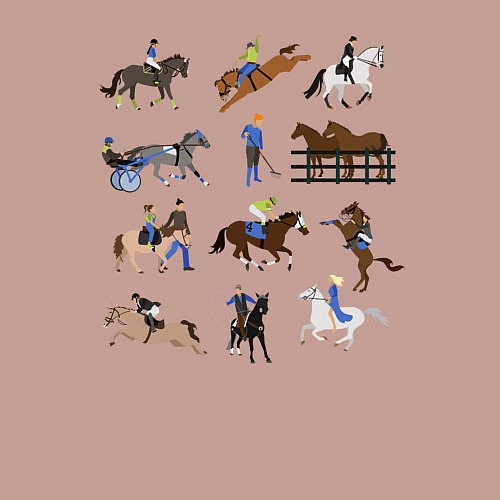 Мужской свитшот Конный виды спорта / Пыльно-розовый – фото 3