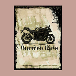Свитшот хлопковый мужской Born to Ride, цвет: пыльно-розовый — фото 2