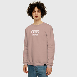 Свитшот хлопковый мужской Audi Ауди, цвет: пыльно-розовый — фото 2