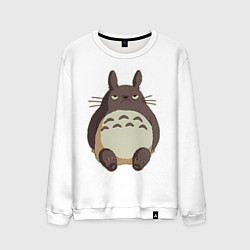 Свитшот хлопковый мужской Грустный Тоторо, цвет: белый